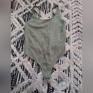 Aerie Olive Ribbed Bodysuit